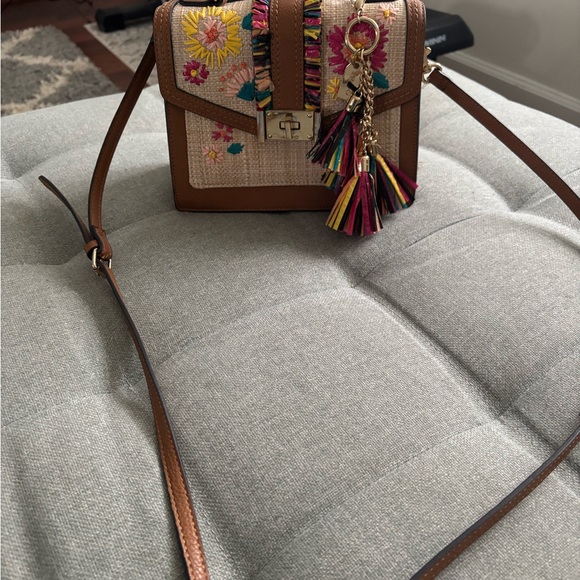 Floral Embroidered Brown Aldo Handbag - Picture 6 of 6